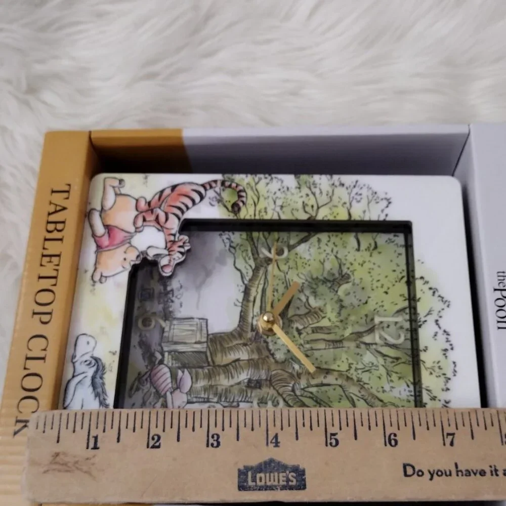 Disney Winnie The Pooh Table Top Clock 6.25 X 8 Analog Pooh Tiger Eeyore